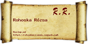 Rohoska Rózsa névjegykártya