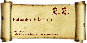 Rohoska Rózsa névjegykártya