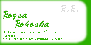 rozsa rohoska business card